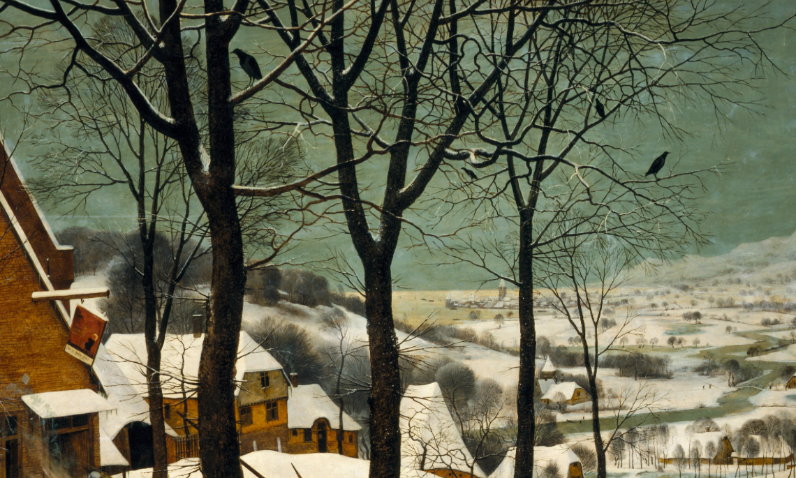 Peter Bruegel, « Le Retour des chasseurs », fragment